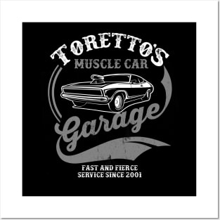 Toretto's Muscle Car Garage Posters and Art